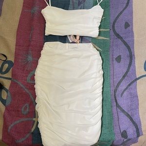 Oh Polly White Matching Set Top and Skirt